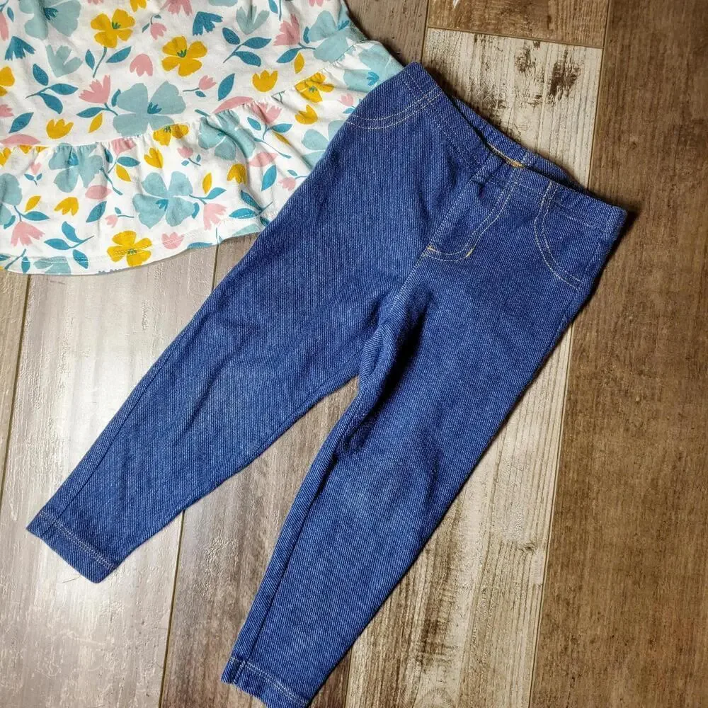 Carter's Toddler Girl Floral Casual Outfit Size 18 Months